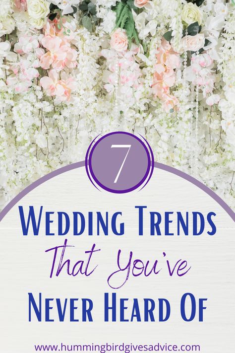 This post is all about wedding trends you've never heard of! From what couples are doing at their wedding ceremony, to how they are finding ways to make their wedding reception super special, wedding trends are emerging all the time. In this post you'll be inspired for your wedding, and may even want to try out one of these new trends! // wedding planning // brides // grooms // traditional wedding // wedding trends to try // DIY wedding // ceremony // photography // reception // dancing // looks Wedding Accessories For Ceremony, Weddings 2020 Trends, Different Wedding Ceremony Ideas, Fun Wedding Activities Receptions, Trending Wedding Reception Ideas, 2024 Wedding Ceremony Trends, New Wedding Traditions, How To Make Your Wedding Unique, Non Traditional Things To Do At Wedding