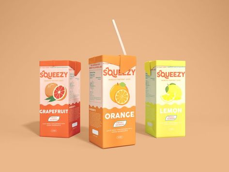 Juice Box Packaging Box Drink Packaging, Juice Box Photography, Juice Box Packaging Design, Juice Packaging Design Carton, Mocktail Branding, Juice Design Ideas, Juice Box Aesthetic, Juice Branding Design, Orange Juice Packaging