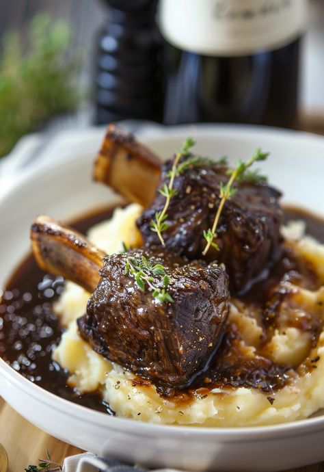 Learn How to Cook Braised Short Ribs Recipe For Free | Recipes You'll Love, Made Easy! Guinness Short Ribs, Fine Dining Recipes Main Courses, Short Ribs Recipe Oven, Korean Braised Short Ribs, Beer Braised Short Ribs, Braised Short Ribs Recipe, Ribs Recipes, Gourmet Dinner Recipes, Beef Short Rib Recipes