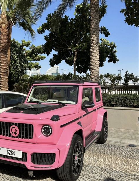 Pink G Wagon Aesthetic, Mercedes Jeep, Mercedes Wallpaper, Barbie Car, Pink Jeep, Mercedes G Wagon, Dream Cars Jeep, Lux Cars, Pink Car