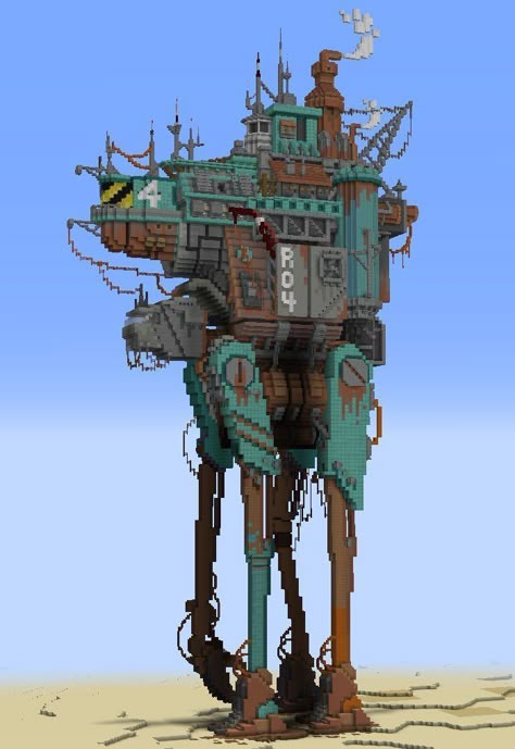 Minecraft Steampunk Ideas, Minecraft Steampunk Builds, Steampunk Minecraft Builds, Minecraft Statue Ideas, Minecraft Mega Base Ideas, Minecraft Statue, Ultimate Gaming Room, Minecraft Steampunk, Case Minecraft