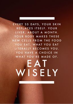 eat wisely - you are what you eat #health #quotes http://www.inspirational-quotes-about-life.net/health.html Loose Weight In A Week, Healthy Sport, Happy February, Juice Plus, Arbonne, Motivation Fitness, Health Motivation, What You Eat, Health Quotes