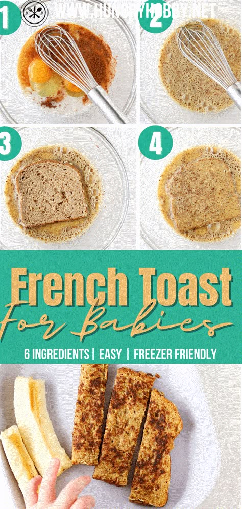 Baby Weaning Foods, Led Weaning First Foods, Baby Led Weaning Breakfast, Healthy French Toast, Baby Led Weaning First Foods, Easy Baby Food, Weaning Foods, Baby Breakfast, Baby Led Feeding