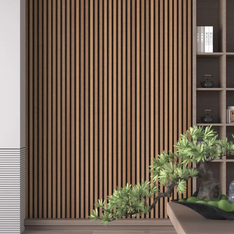 e-Joy 24" x 94.5" 3D Wall Panel (1-pack) & Reviews | Wayfair Woodem Panel Wallpaper, Wood Effect Wallpaper On Media Wall, Wood Wallpaper Panel, Brick Wall With Wooden Panels, Wood Panel Wallpaper Accent Wall, Wood Slat Wallpaper Wall, Slat Wallpaper In Lounge, Wood Wall Paneling Wallpaper, Wood Panelling Wallpaper Hallway