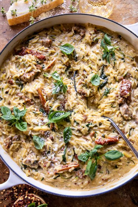 Sun Dried Tomato Orzo, Tomato Orzo, Half Baked Harvest Recipes, Orzo Recipes, Harvest Recipes, Half Baked, Winter Dinner, Low Sodium Chicken Broth, Half Baked Harvest