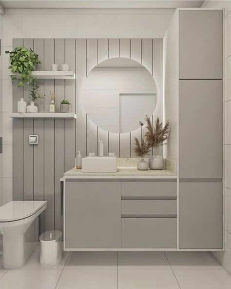 Floating Sink Vanity With Storage, White Bathroom Storage Cabinet, Minimalist Small Bathrooms, Washbasin Cabinet, White Bathroom Storage, Bathroom Mirror Storage, Bathroom Vanity Designs, Washbasin Design, Bathroom Inspiration Modern