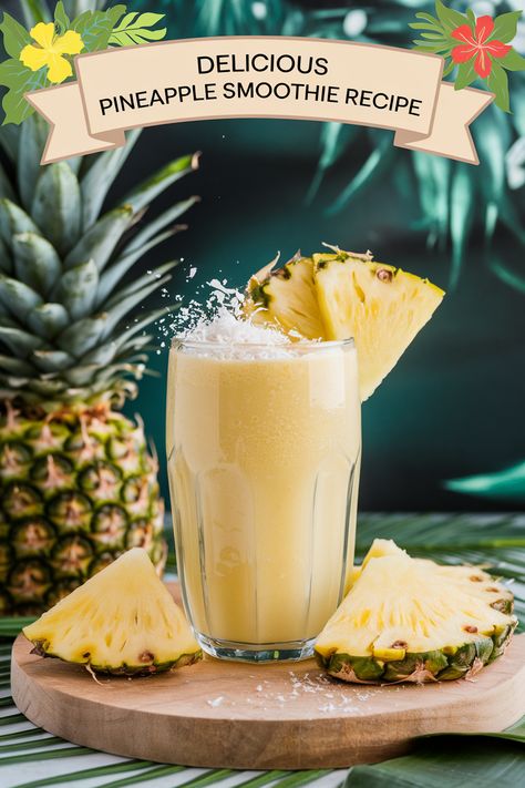 Unlock the secret to a perfect pineapple smoothie with this quick guide! Blend frozen pineapple, banana, and your favorite liquid for a refreshing tropical flavor. Use coconut milk for a tropical twist or almond milk for a nutty undertone. Enhance nutrition by adding spinach or protein powder. Achieve ideal consistency with simple adjustments. Each sip will feel like a getaway. What’s your favorite liquid for smoothies? Share your choice! #PineappleSmoothie #SmoothieSecrets #HealthyDrinks #SummerVibes #VeganSmoothie #TropicalTaste Spicy Pasta Recipes, Pineapple Smoothie Recipes, Pineapple Smoothie, Tropical Twist, Frozen Pineapple, Wellness Recipes, Vegan Smoothies, Smoothie Recipe, Meal Replacement