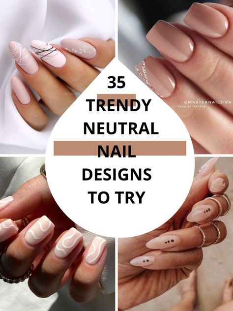 Easter Neutral Nails, Neutral Nails Spring 2024, Neutral Work Nails, Nutreal Acrylic Nails, Neutral Minimalist Nails, Subtle Gel Nail Designs, Neutral Nails With Design Simple, Neutral Spring Nails Acrylic, February Neutral Nails