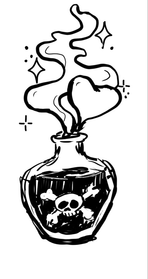 Gothic Drawings, Poison Bottle, Goth Tattoo, Bottle Tattoo, Bottle Drawing, Flash Tattoo Designs, Spooky Tattoos, Gothic Tattoo, Doodle Art Designs