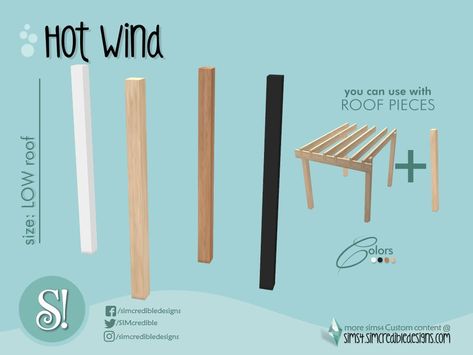 Sims 4 Cc Build Mode Columns, Pillar Cc Sims 4, Sims 4 Pillar, Sims 4 Pillar Cc, Construction Wallpaper, Sims Furniture, Wood Column, Sims Clothes, Wood Pergola