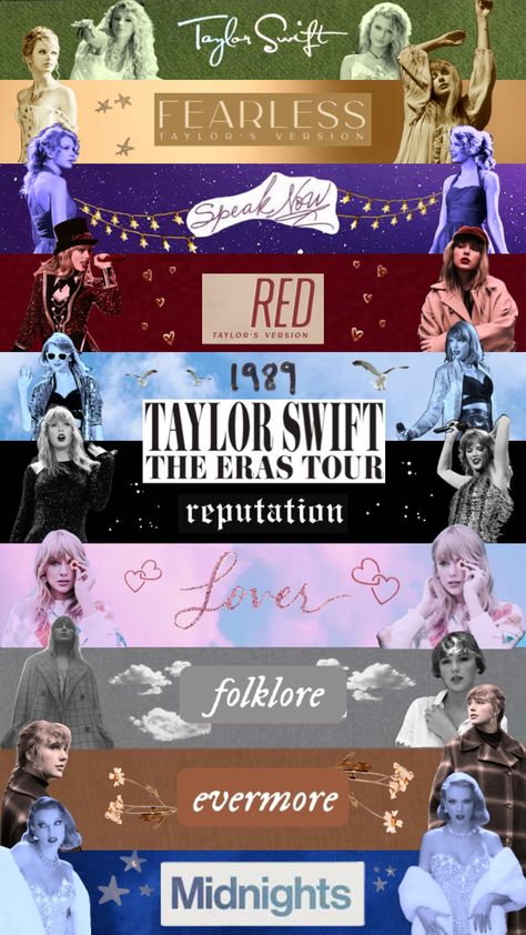 #taylorswift #theerastour #erastour #eras #tsdebut #fearless #speaknow #red #reputation #lover #folklore #evermore #midnights #ts #erastourtaylorswift #taylorsversion #tayloralisonswift Music Album Poster, Style Taylor Swift, Taylor Swift Taylor Swift, Taylor Swift Fotos, Taylor Swift Party, Taylor Swift Birthday, Room Aesthetics, Swift Tour, Estilo Taylor Swift