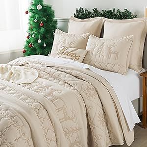 Cozy Christmas Bedroom Aesthetic, Quilt Bedding Sets, Holiday Bed, Holiday Bedroom, Bedspreads Comforters, Twin Quilt Size, Comforter Bed, Christmas Bedding, Quilt Comforter