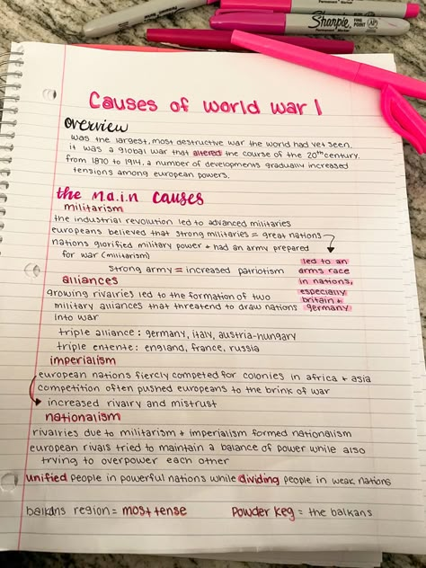 School Notes Layout History, Note Taking Ideas For History, History Ww1 Notes, Ap Government Notes Aesthetic, American History Notes Aesthetic, Notes Ideas For History, Pretty Notes History, History Notes Layout, How To Write History Notes