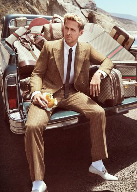 Ryan Gosling Suit, Ryan Gosling Style, Gucci Suit, Райан Гослинг, Old Money Style, Money Aesthetic, Ryan Gosling, Old Money Aesthetic, Gucci Men