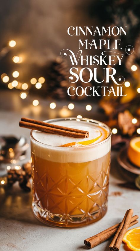 "Discover the perfect blend of flavors with our Cinnamon Maple Whiskey Sour Cocktail Recipe! This delightful fall whiskey cocktail combines the warmth of cinnamon whiskey and the sweetness of maple for a refreshing twist on the classic whiskey sour recipe. Ideal for cozy winter evenings, this honey whiskey-infused drink is sure to impress. Explore our easy-to-follow recipe and elevate your cocktail game with this delicious cinnamon whiskey creation.!"