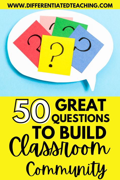 Elevate student engagement with our list of over 50 conversation starters. Designed for morning meetings or circle time, these questions encourage students to talk, connect, and understand each other better. Jumpstart meaningful dialogues in your classroom today!

#ConversationStarters #StudentEngagement #ClassroomDialogue #TeachingTools #HomeschoolIdeas #EducationalActivities #ClassroomTalk Build Relationships With Students, Classroom Community Building Activities, Teacher And Student Relationship, Conversation Starters For Kids, Community Building Activities, Building Classroom Community, Morning Meetings, Inclusive Education, Build Community