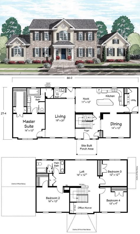 Sims 4 Houses Layout, Sims House Ideas, Two Story House Plans, House Plans Mansion, Sims 4 House Building, Sims 4 House Plans, Vintage House Plans, Two Story House, Suburban House