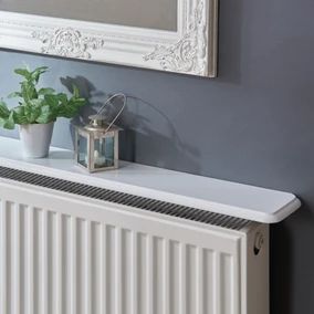 Industrial Hallway, White Radiator, Radiator Shelf, Navy Living Rooms, Radiators Modern, Long Shelf, Hallway Storage, Small Cabinet, Radiator Cover