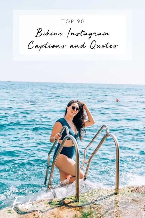 Break out your best swimwear! These amazing bikini Instagram captions and quotes will work for all of it. Click this pin to get all the IG one-liners you need!  cute bikini photo ideas, how to pose in a bikini, cute swimsuit quotes for ig, clever beach instagram captions, funny swimwear instagram captions Swimwear Captions Instagram, Swimsuit Quotes, Flirty Ideas, Swimwear Instagram, Beach Instagram Captions, Captions Funny, Beach Instagram, Cute Instagram Captions, Swimsuit Season