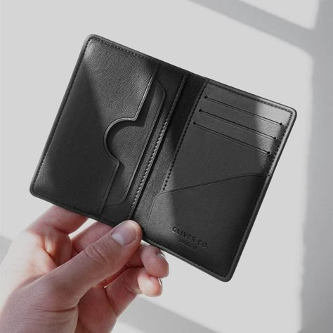 Compact Leather Wallets, Oliver And Co, Leather Wallet Design, Folded Notes, Apple Leather, Co Logo, Vegan Wallet, Wallet Design, How To Fold Notes