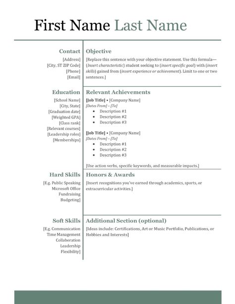 Highschool Resume, High School Resume Template, First Job Resume, High School Resume, School Resume, Job Resume Samples, Resume No Experience, College Apps, Resume Ideas