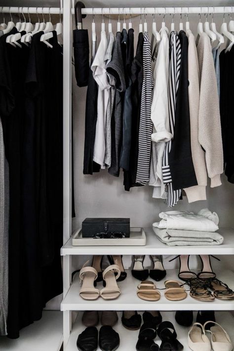 Nearly five years ago I introduced the idea of a 50 item year-round capsule wardrobe inspired by my travel light packing list series and since then I've posted a few different updates about how my wardrobe is evolving over the years. Today I'm sharing a very detailed updated version of my minimal closet in 2019. The post My Minimal Closet in 2019 appeared first on Hej Doll | Simple modern living by Jessica Doll.. Minimal Closet, Travel Light Packing, How To Have Style, Minimalist Closet, Minimal Wardrobe, Capsule Closet, Minimalist Capsule Wardrobe, Clothes And Shoes, Closet Update