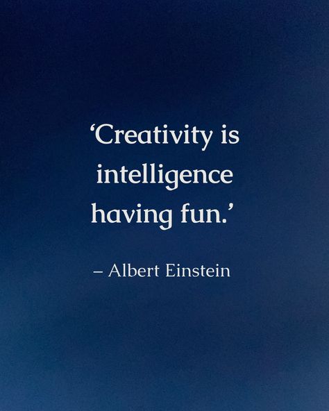 "Creativity is intelligence having fun." - Albert Einstein #Creativity #Intelligence #Innovation #EinsteinQuotes #Inspiration #Fun #Genius #Wisdom #Motivation #CreativeThinking Albert Einstein Quotes Creativity, Innovation Quotes Creativity, Creativity Quotes Inspirational, Intelligent Aesthetic, Innovation Quotes, Creativity Is Intelligence Having Fun, Create Quotes, Imagination Quotes, Vision Book