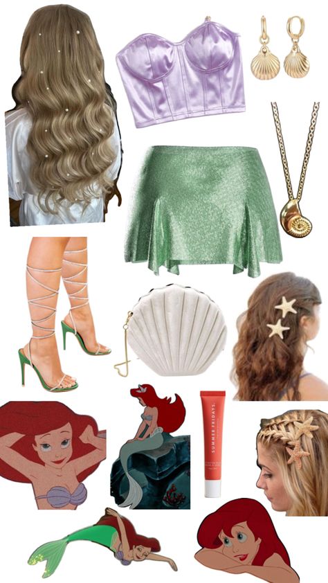 Mermaid Halloween Outfit, Ariel Costume Diy, Red Head Halloween Costumes, Ariel Halloween, Ariel Halloween Costume, Ariel Hair, Ariel Costumes, Little Mermaid Costume, Mermaid Halloween