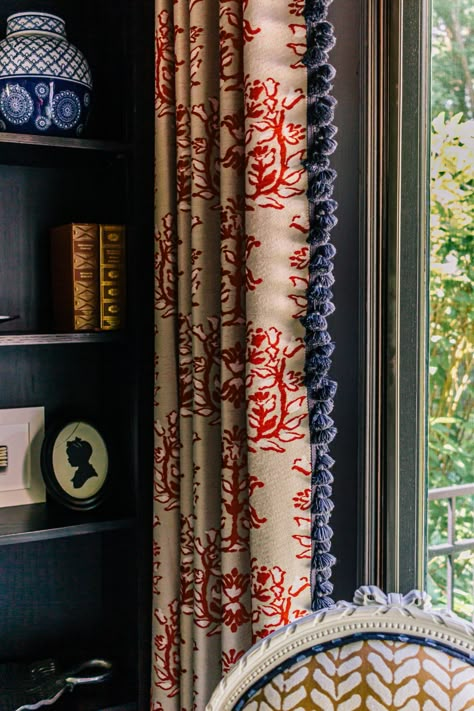 Take The Drapes! How We Repurposed Window Treatments From One Home To Another | Cedar & Rush How To Choose Curtains, Adding Length To Curtains, Patterned Drapes, Luxury Window Treatments, Repurposed Window, Drapery Treatments, Outdoor Drapery, Drapery Ideas, Diy Window Treatments