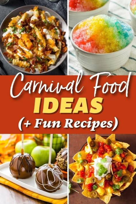 Carnival Food Ideas, Carnival Food Recipes, Carnival Eats Recipes, Carnival Party Foods, Foods To Make At Home, Carnival Foods, Concession Stand Food, Carnival Eats, Circus Food