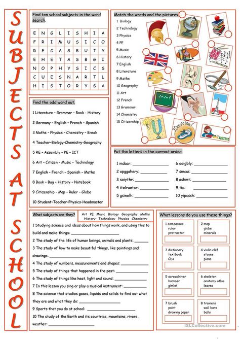 School Subjects Vocabulary Exercises - English ESL Worksheets Vocabulary Exercises, English Worksheet, Vocabulary Practice, Vocabulary Worksheets, Education Motivation, School Worksheets, Education Quotes For Teachers, Education Kindergarten, Elementary Science