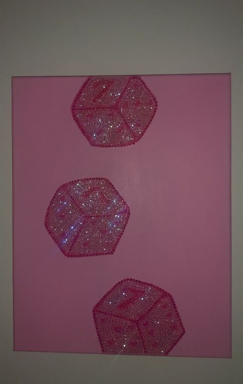 Handmade Heart Dice rhinestone canvas art 28x36cm Diamond Art Canvas, Gem Canvas Art, Bedazzled Canvas, Rhinestone Canvas Art, Heart Dice, Uni House, Rhinestone Canvas, Art Mini Toile, Disney Swag