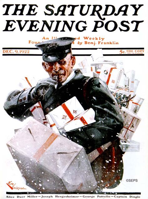 Blake And Mortimer, George Hughes, Mead Schaeffer, Leyendecker Art, Circus Strongman, Norman Rockwell Christmas, Christmas Magazine, Saturday Evening Post Covers, Mail Man