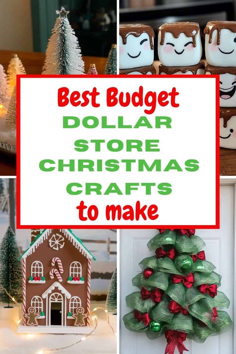 Best Budget Dollar Store Christmas Crafts to Make Christmas Crafts For Coworkers Easy Diy, Dollar Tree Crafts Christmas Gifts, Dollar Tree Kids Christmas Crafts, Easy Xmas Decorations Diy, Christmas Crafts For Adults Party, Easy Christmas Crafts For Adults Diy, Easy Fun Christmas Crafts, Diy Christmas Decor Ideas Crafts, Christmas Decor Crafts For Kids