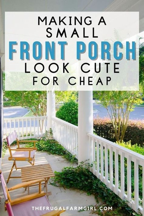 Narrow Front Porch Decorating Ideas, Narrow Front Porch Ideas, Front Porch Seating Ideas, Small Front Porches Designs, Small Back Porches, Small Front Porch Decor, Porch Appeal, Front Porch Seating, Fall Porch Ideas