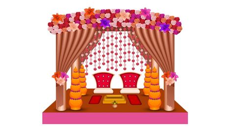 Indian Wedding Mandap Illustration, Mandap Illustration, Lagna Patrika, Adobe Wedding, Caricature Design, Indian Wedding Mandap, Cartoon Wedding Invitations, Indian Wedding Stage, Illustration Indian