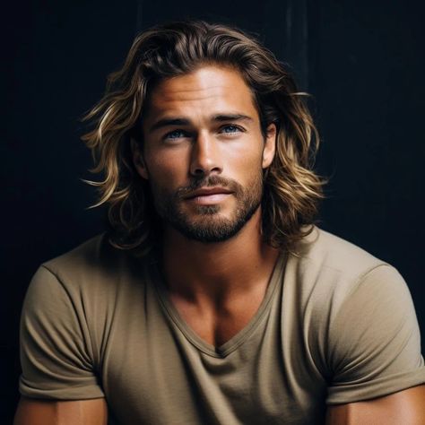 Blonde Hair Guy, Characters With Long Hair, Chiseled Jawline, Period Movies, Character Inspiration Male, Hair Styles Men, Mens Cuts, Book Boyfriends, Long Hair Styles Men