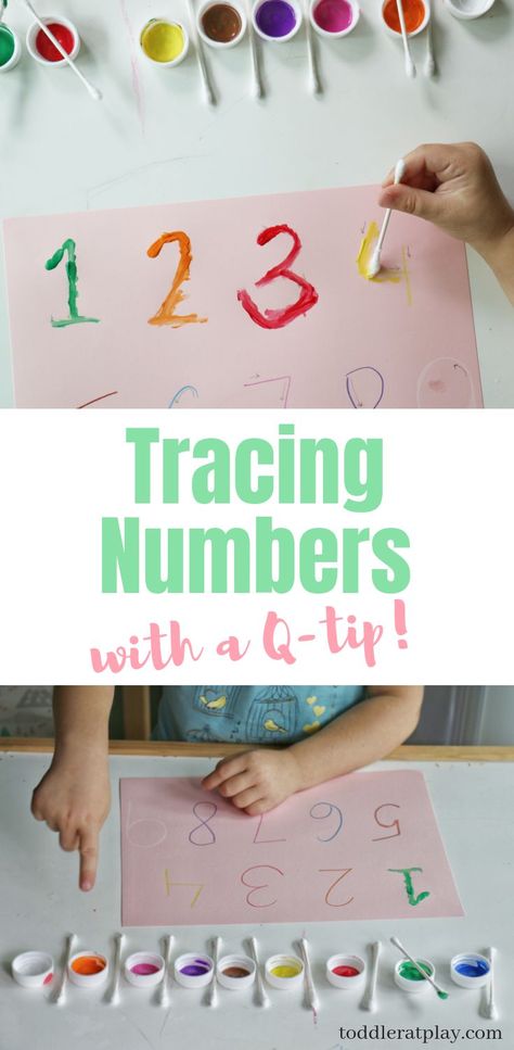 Make learning to write fun with this q-tip tracing activity for preschoolers! #preschoolactivity #writingactivities September Themes, Tracing Activity, Activity For Preschoolers, August Calendar, Preschool Fine Motor, Number Tracing, Numbers Preschool, Q Tip, Tracing Worksheets