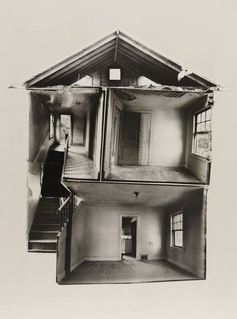 Gordon Matta-Clark. Splitting. 1974 Gordon Matta Clark, Clark Art, Sculpture Installation, Museum Of Modern Art, Art Plastique, Architecture Drawing, Installation Art, A House, Photo Collage