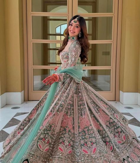 *Presenting You Most Beautiful Most Trending Lehenga Collection* Fabric Details Lehenga : *Premium Kasturi Silk Embellished With Heavy Embroidery , Beautiful Import Dori ,Heavy Sequins And Heavy Hand Pearl Work With Heavy Cancan And Canvas With Double Inner Covering With Flair 3.5 MTR*( Semi Stitched Upto Xxl ) *With Heavy Cancan With Double Inner Covering* Blouse : *Premium Kasturi Silk Embellished With Beautiful Heavy Embroidery Work, Coding And Heavy Sequins Work With Heavy Hand Pearl... Wadding Dress, Indian Designer Lehenga, Pastel Lehenga, Bride Lehenga, Green Lehenga Choli, Latest Bridal Lehenga Designs, Lehenga Style Saree, Heavy Lehenga, Bridal Lehenga Designs