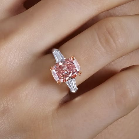 Pink Diamond Engagement Ring Pink Stone Engagement Rings, Pink Diamonds Engagement, Pink Engagement, Pink Wedding Rings, Pink Diamond Engagement Ring, Pink Stone Rings, Rings Emerald, Pink Engagement Ring, Pink Diamond Ring