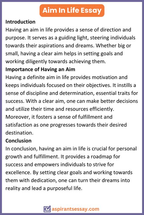 Essay on Aim In Life in English (150, 200, 250, 500 Words) | More samples are on the blog for students to get different essay writing idea. Click on the image & explore. Get your custom-written papers, stress-free. Organizing Study Sessions: Secrets of Successful Students 📌 biography legends, Are there any controversial essay topics that are prone to prejudice?, Is a 10000 word essay? 🤝 #assignment My Aim In Life Essay, My Aim In Life, Research Essay, University Essay, Common App Essay, Life Essay, Essay About Life, Essay Samples, Aim In Life