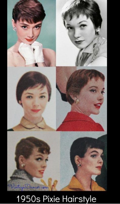 50s Hairstyles Short, 1950s Short Hair, 1950s Pixie, Vintage Short Hair, Easy Vintage Hairstyles, 1950s Hair, Short Wavy Pixie, 1950s Hairstyles, 50s Hairstyles