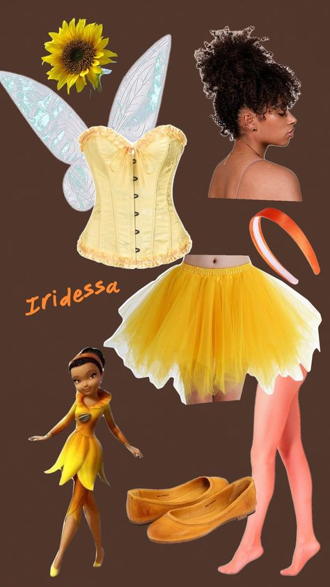 #iridessa Fairy Tutu Costume, Tinker Bell Fairies Costumes Group, Tinkerbell Costume Black Women, Iridessa Costume, Fantasia Tinker Bell, Tinker Bell Characters, Black Fairies, Tinkerbell Outfit, Enchanted Forest Theme