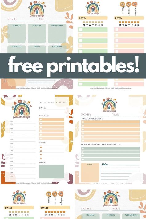 Planner Page Layout Ideas, Cute List Template, Weekly Schedule Printable Free, Cute Monthly Planner Template, Monthly Planner Template Free Printable, Cute Weekly Planner Template, Free Printable Daily Planner Template, Organize Printables, Free Printable Weekly Planner Template