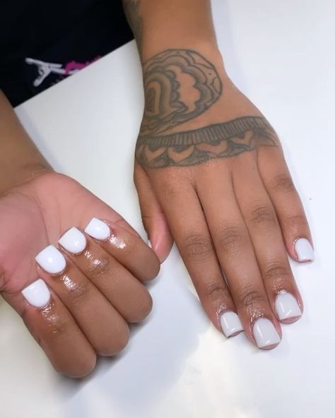 Small White Nails, Pure White Nails, 2022 Nails, Overlay Nails, White Overlay, Nails Pretty, Nails Cute, Ombre Acrylic Nails, Short Square Nails