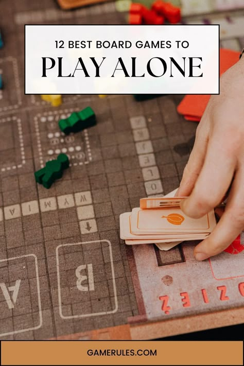 Struggling to find a friend to play a game with? Why not play alone? These 12 board games are crafted to play by yourself. These solo board games will give you all the fun and none of the stress. Try these board games alone the next time your craving a game. Travel Board Games, Single Player Games, Solo Board Games, How To Make A Game, Board Games Ideas, Board Games Aesthetic, Handmade Board Games, Board Game Diy, Diy Board Games