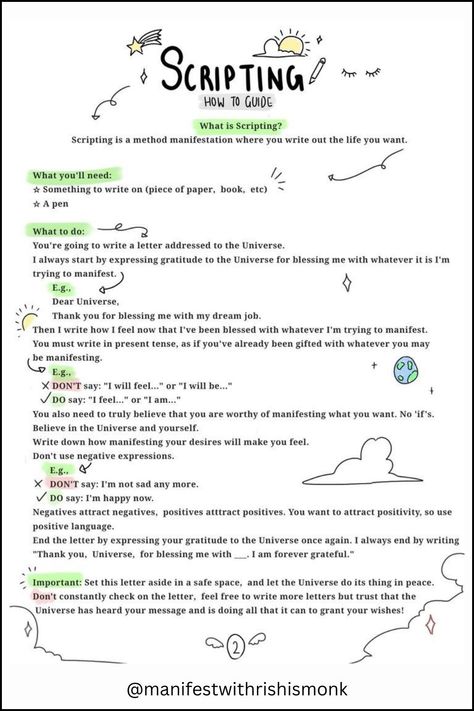 Manifestation Journal Techniques, Writing Down Manifestations, Words To Use When Manifesting, Types Of Manifestation Techniques, How To Journal Manifestation, How To Do Scripting Manifestation, Scripting Method Manifestation, Manifestation Techniques Scripting, Fairytale Method Manifestation