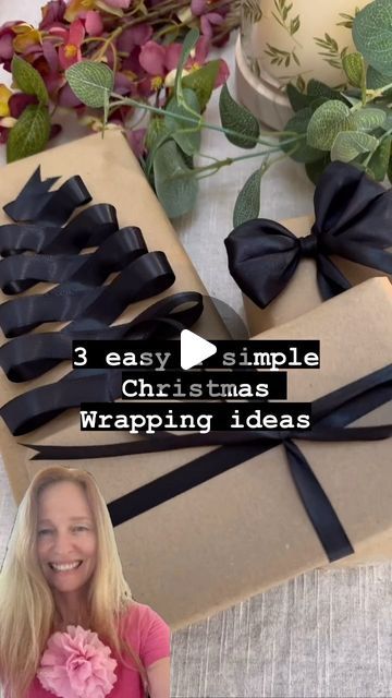 Thousands of Tips on Instagram: "make creative gift packages this christmas using black satin ribbons and kraft paper, see some variations neate video

“Elevate your gift-wrapping game this Christmas with DIY creative gift packages using black satin ribbons and kraft paper. Start by wrapping your gifts in kraft paper, then add a touch of elegance with black satin ribbons. Tie the ribbons in bows, knots, or loops, and experiment with different patterns and designs. You can also add other decorative elements like tags, stickers, or dried flowers to personalize your packages. Get creative and have fun with it!” 

Credits:@homewiththedenhams

#DIYGiftWrapping #ChristmasGiftWrapping #BlackSatinRibbon #KraftPaper #CreativeGiftWrapping #DIYChristmasGifts #HolidayGiftWrapping #DIYDecorations #Gift Bow With Ribbon Diy Gift Wrapping, Black Paper Gift Wrapping Ideas, Tying A Ribbon Bow Gift Wrapping, Tying Ribbon Around Boxes, Christmas Ribbon Ideas For Gifts, Ribbon Tying Tutorial Gift Wrapping, Christmas Gift Ribbon Ideas, Ribbon Wrapping Gift, Ribbon On Boxes Wrapping Ideas