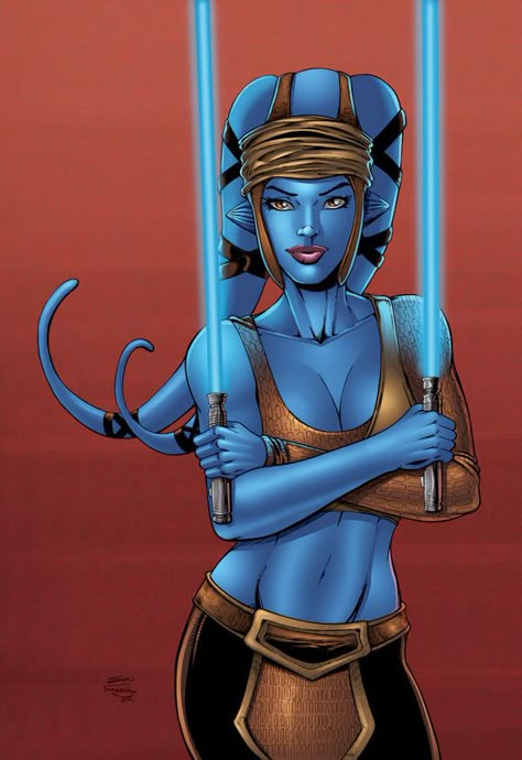 Ayala Secura, Aalya Secura, Star Wars Aayla Secura, Star Wars Canvas Art, Aayla Secura, Jedi Art, Star Wars Painting, Twi Lek, Star Wars Sith